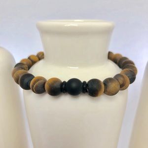 GEMSTONE BRACELETS | Tiger Eye & Onyx Gemstone Beaded Bracelet